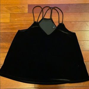 Black velvet tank top